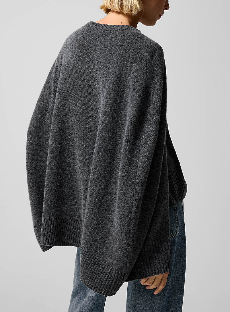Toteme: Le chandail style cape pur cachemire Gris ardoise pour femme