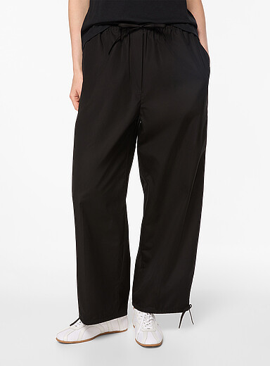 Toteme Black Barrel-leg drawcord pant for women