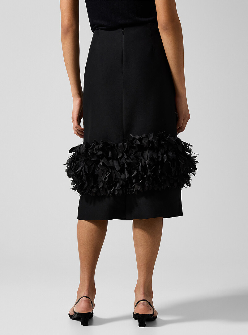 Toteme Black Petalled crepe skirt for women