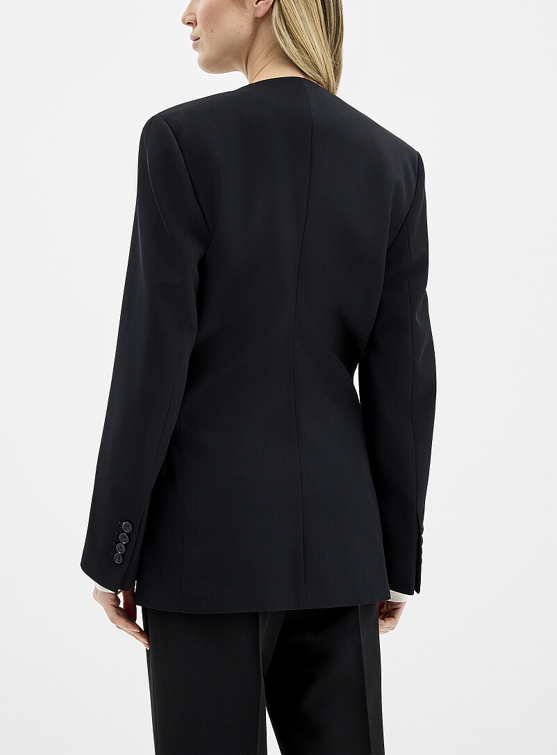 Toteme Black Wool-blend minimalist blazer for women