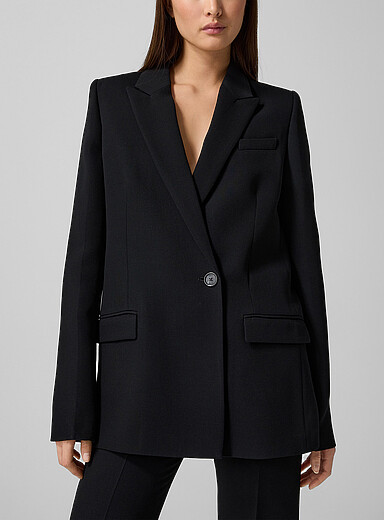 Straight wool blend blazer