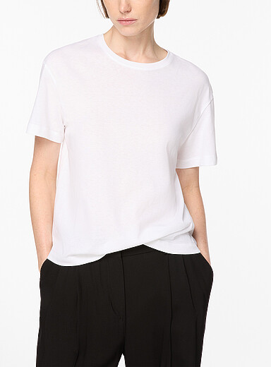 Toteme White Embroidered logo classic T-shirt for women