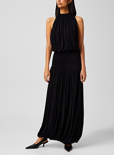 Toteme: La robe en cr&ecirc;pe fluide Noir pour femme