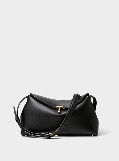 Toteme: La pochette en cuir T-Lock Noir pour femme