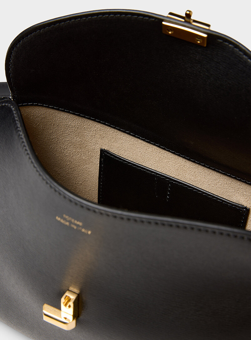 Toteme Black T-Lock leather pouch for women