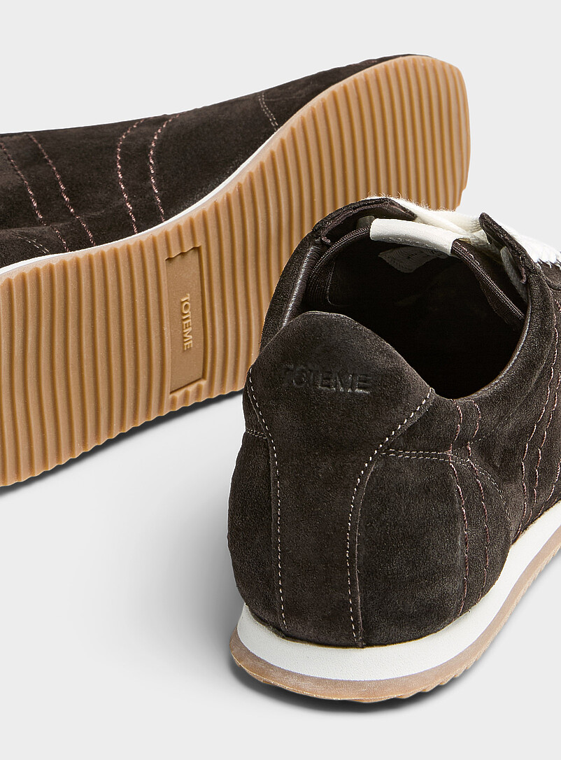 Toteme Chocolate/Espresso Flex supple suede sneakers Women for women