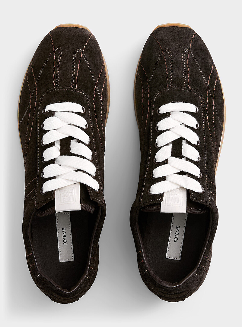 Toteme Chocolate/Espresso Flex supple suede sneakers Women for women