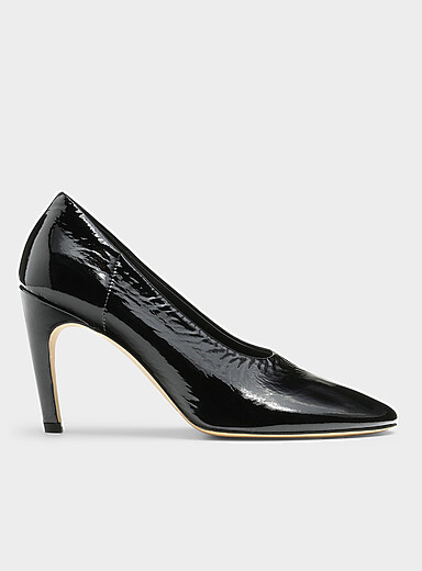 Toteme Black Second-skin polished leather pumps <b>Made in Italy</b> for women