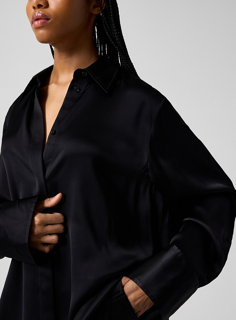 Oversized satin shirt product image 2