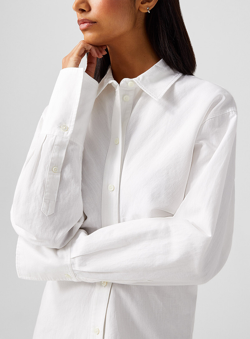Fitted cotton and linen shirt dress product image 2