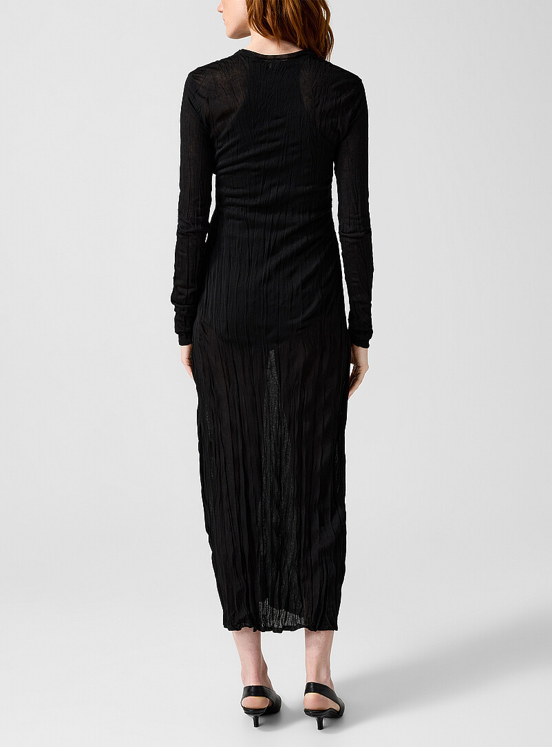 Long-sleeve crinkled-knit maxi dress product image 3