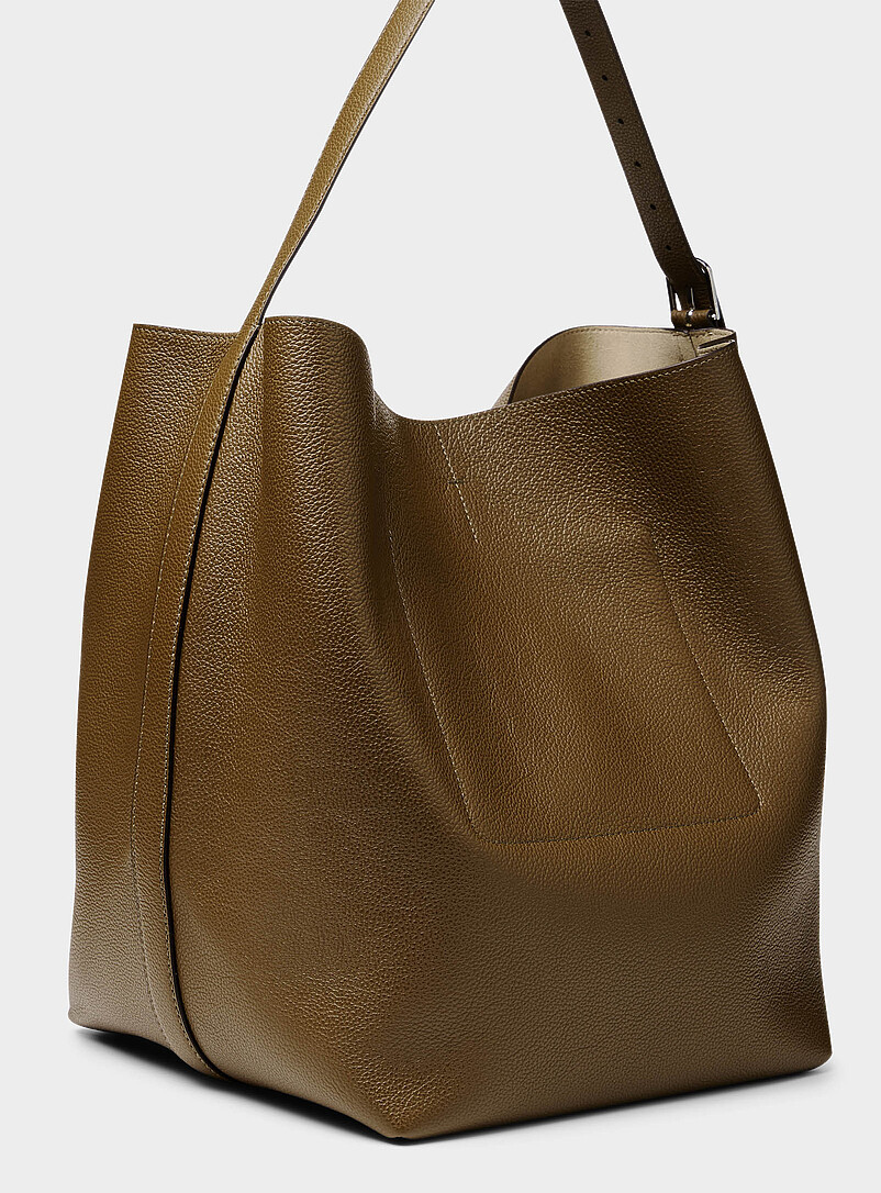 Belted leather tote bag product image 2