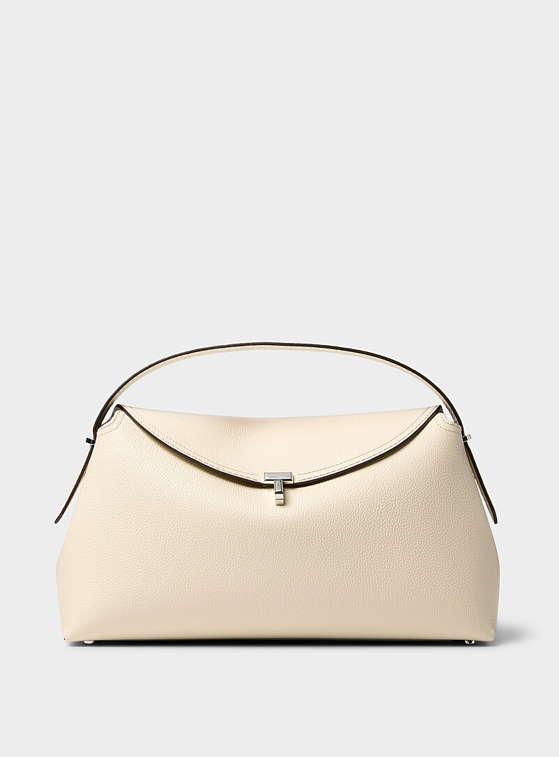 T-Clock Grained Leather Handbag