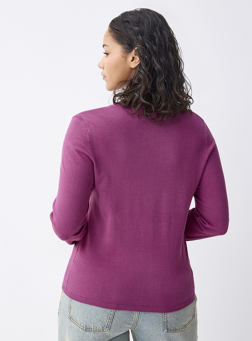 Twik Black Fitted solid-colour crew-neck sweater for women