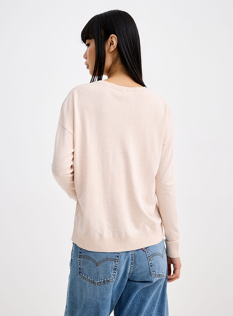 Twik: Le chandail ample col rond Vert assorti pour femme