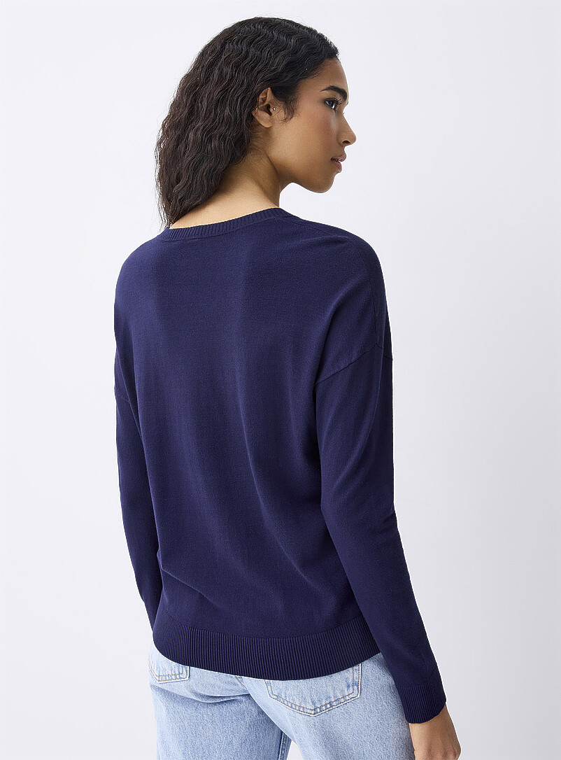 Twik Assorted Green Loose crew-neck sweater for women