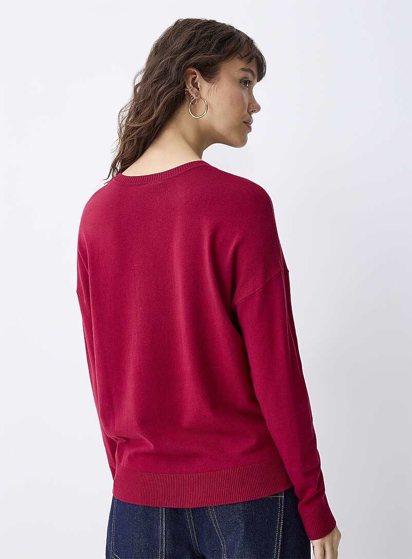 Twik Assorted Green Loose crew-neck sweater for women