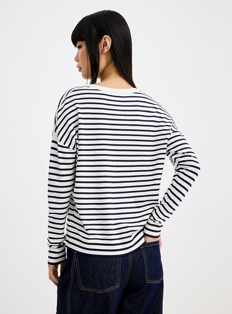 Twik Ruby/Vermilion Oversized striped sweater for women