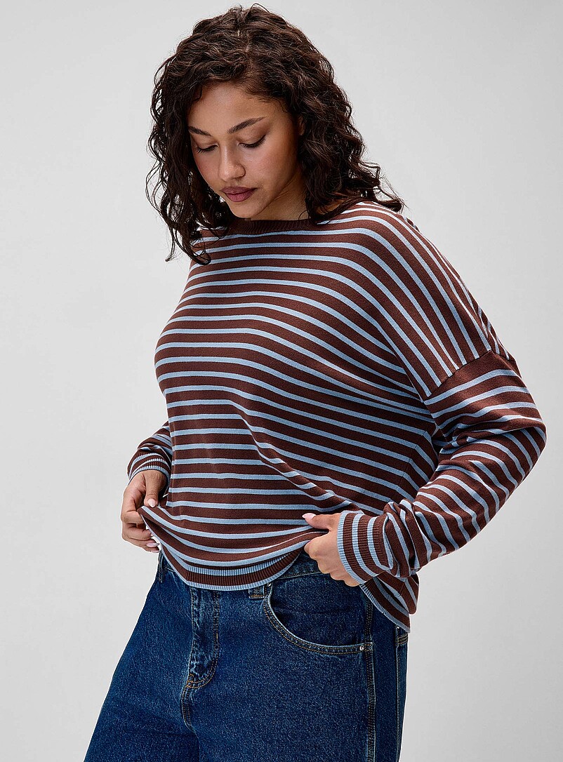 Twik Ruby/Vermilion Oversized striped sweater for women