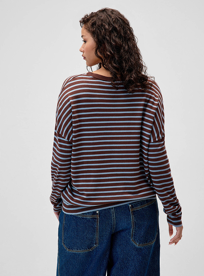 Twik Ruby/Vermilion Oversized striped sweater for women