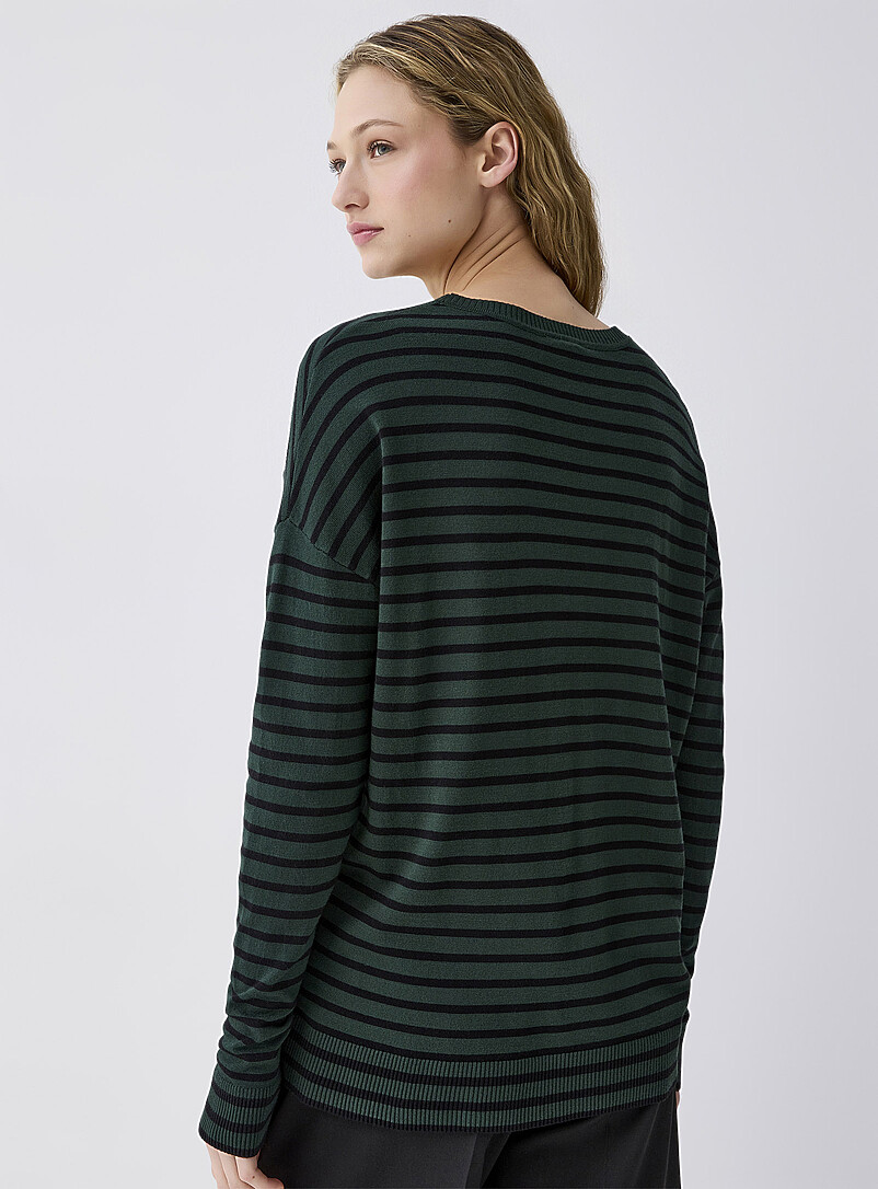 Twik Ruby/Vermilion Oversized striped sweater for women