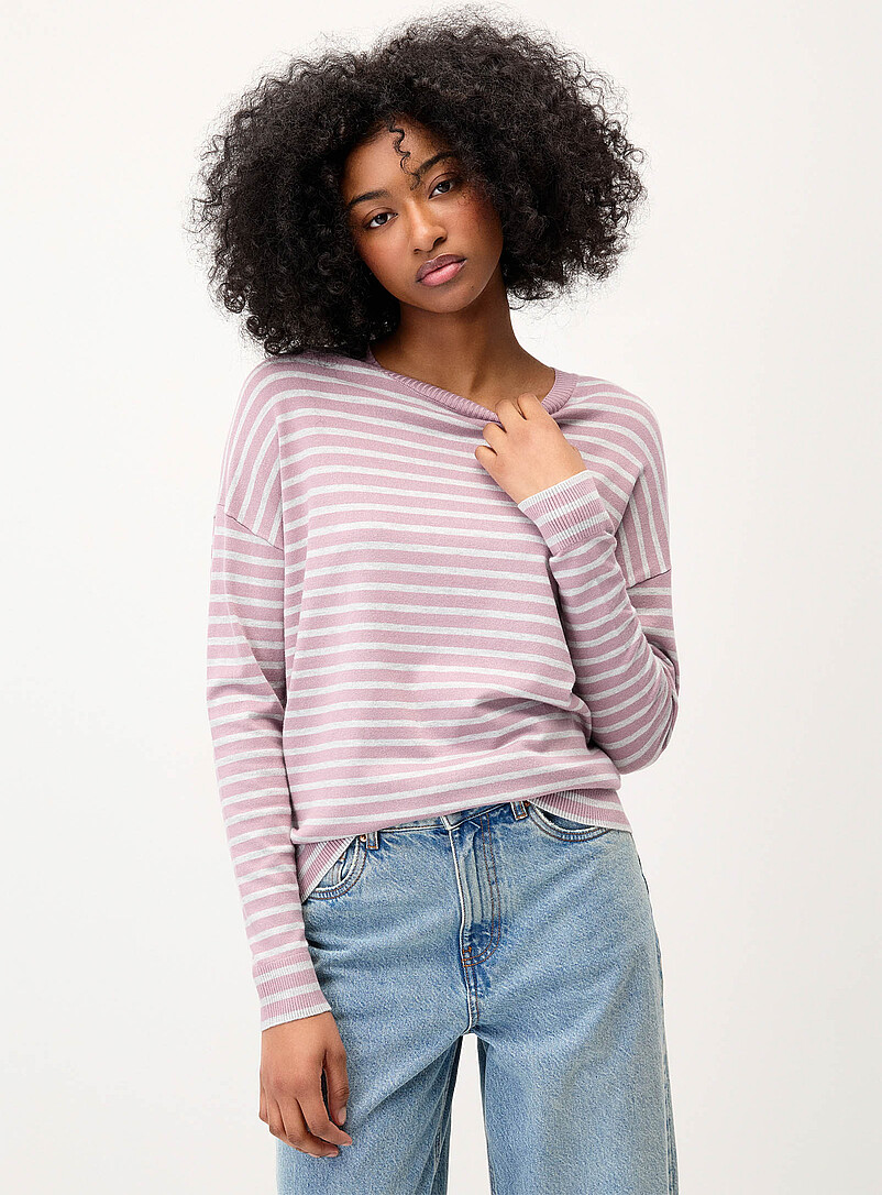 Twik Ruby/Vermilion Oversized striped sweater for women