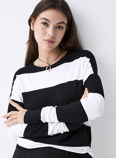 Wide-stripe sweater