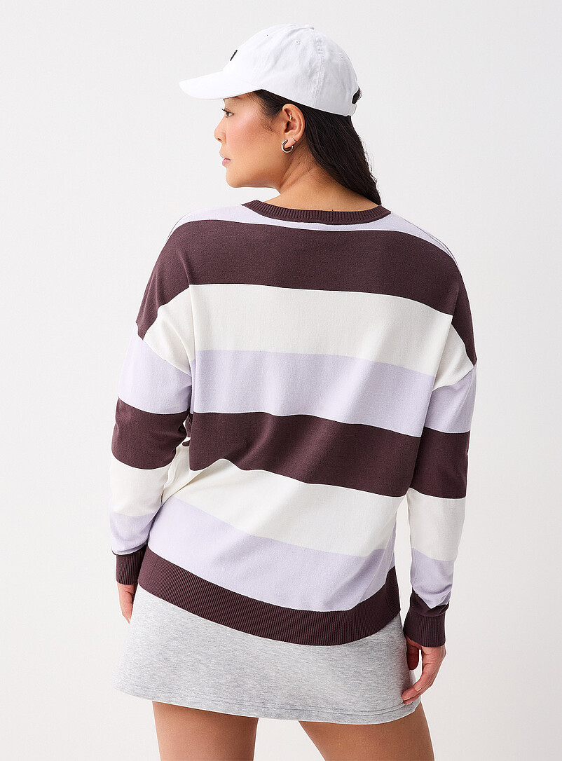Twik: Le chandail larges rayures Brun &agrave; motifs pour femme