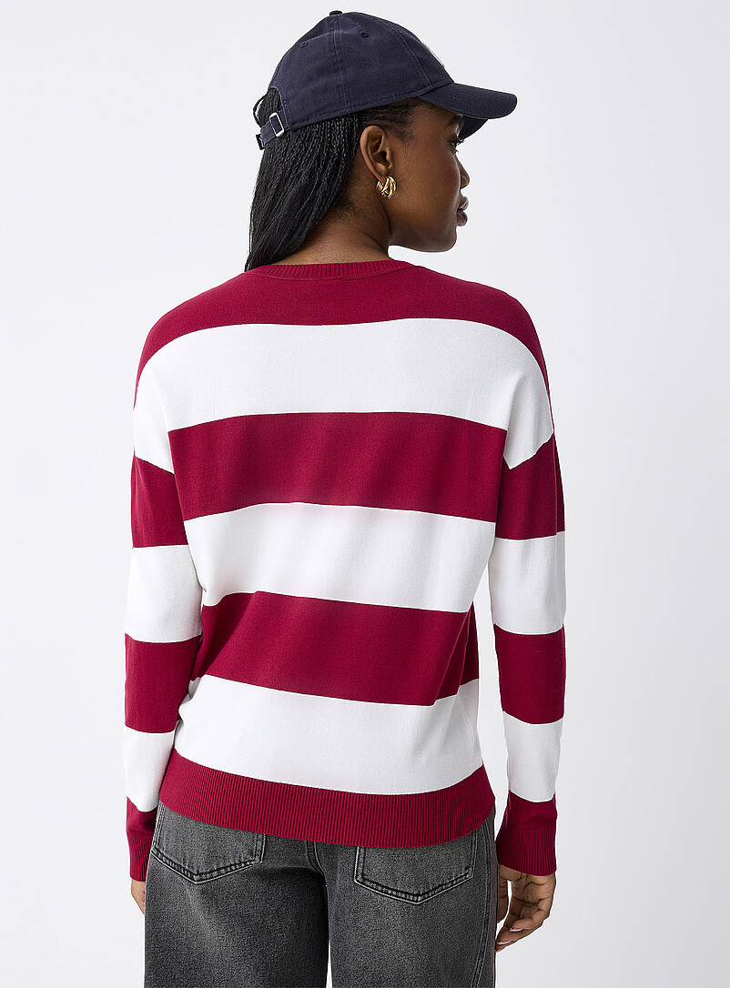Twik: Le chandail larges rayures Brun &agrave; motifs pour femme