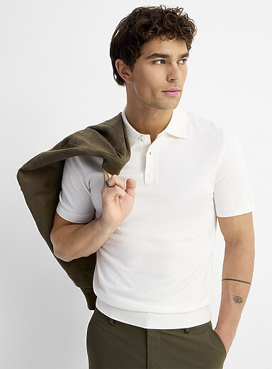 Silky knit polo