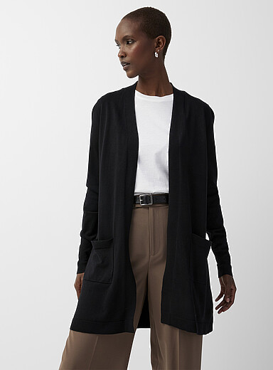 Long flowy open cardigan