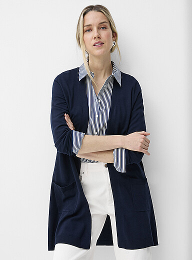 Long flowy open cardigan