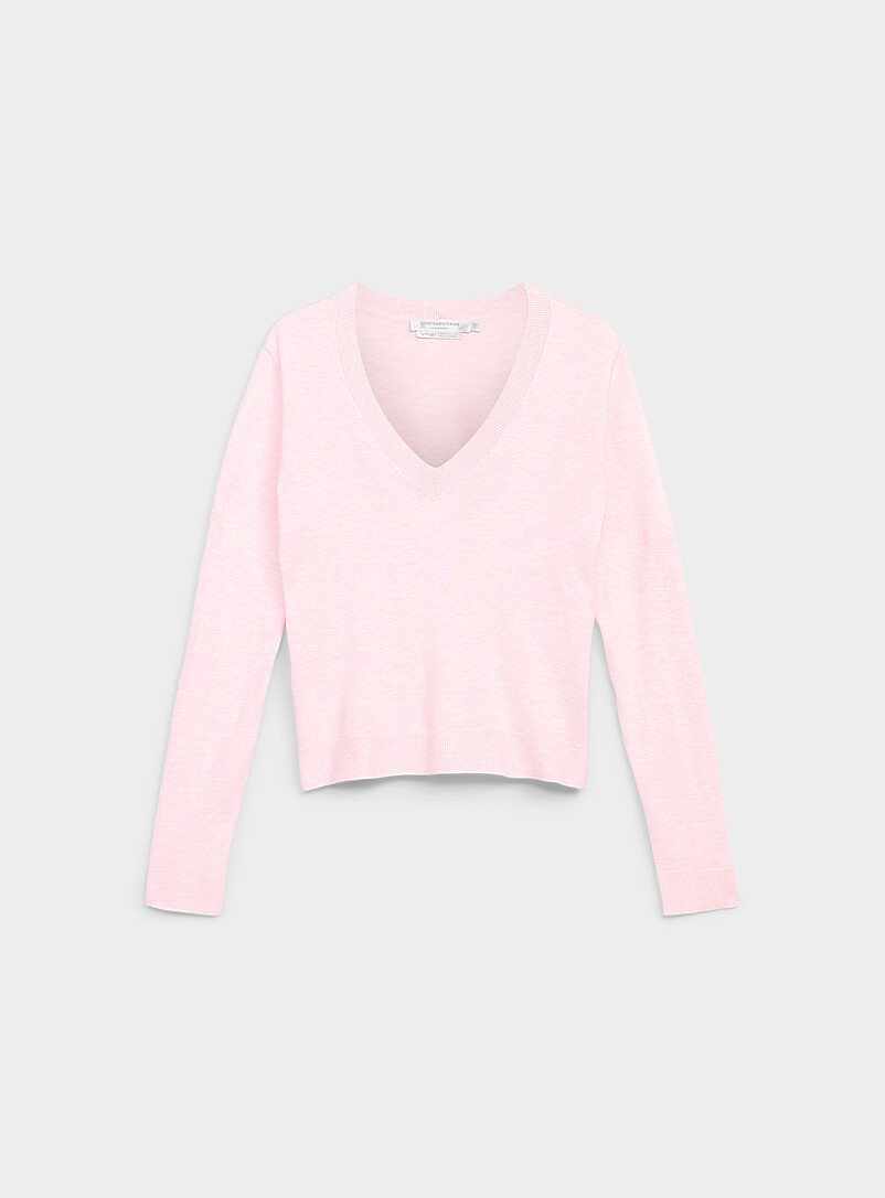 Contemporaine: Le chandail col V fluide Vert pour femme