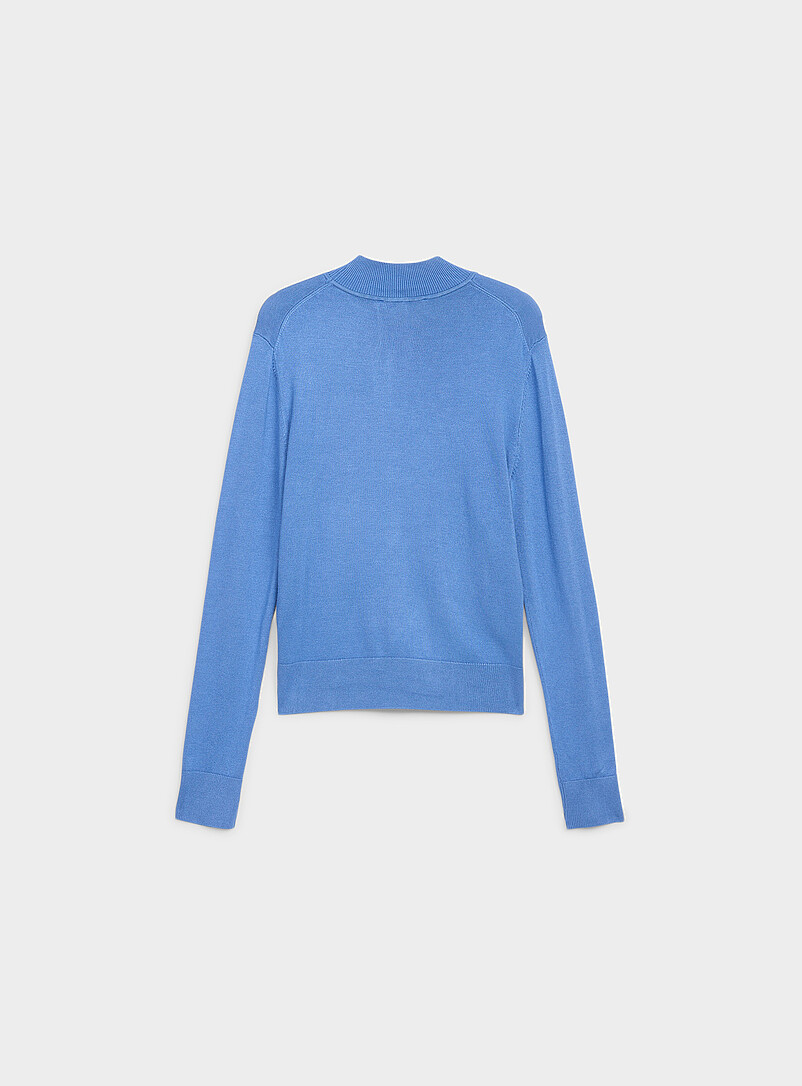 Contemporaine Light Grey Fine knit mock-neck sweater for women
