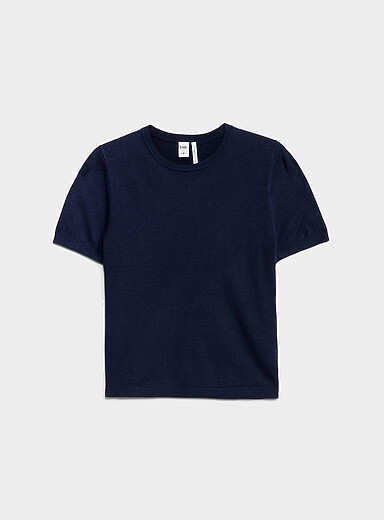 Le chandail tricot fluide manches courtes