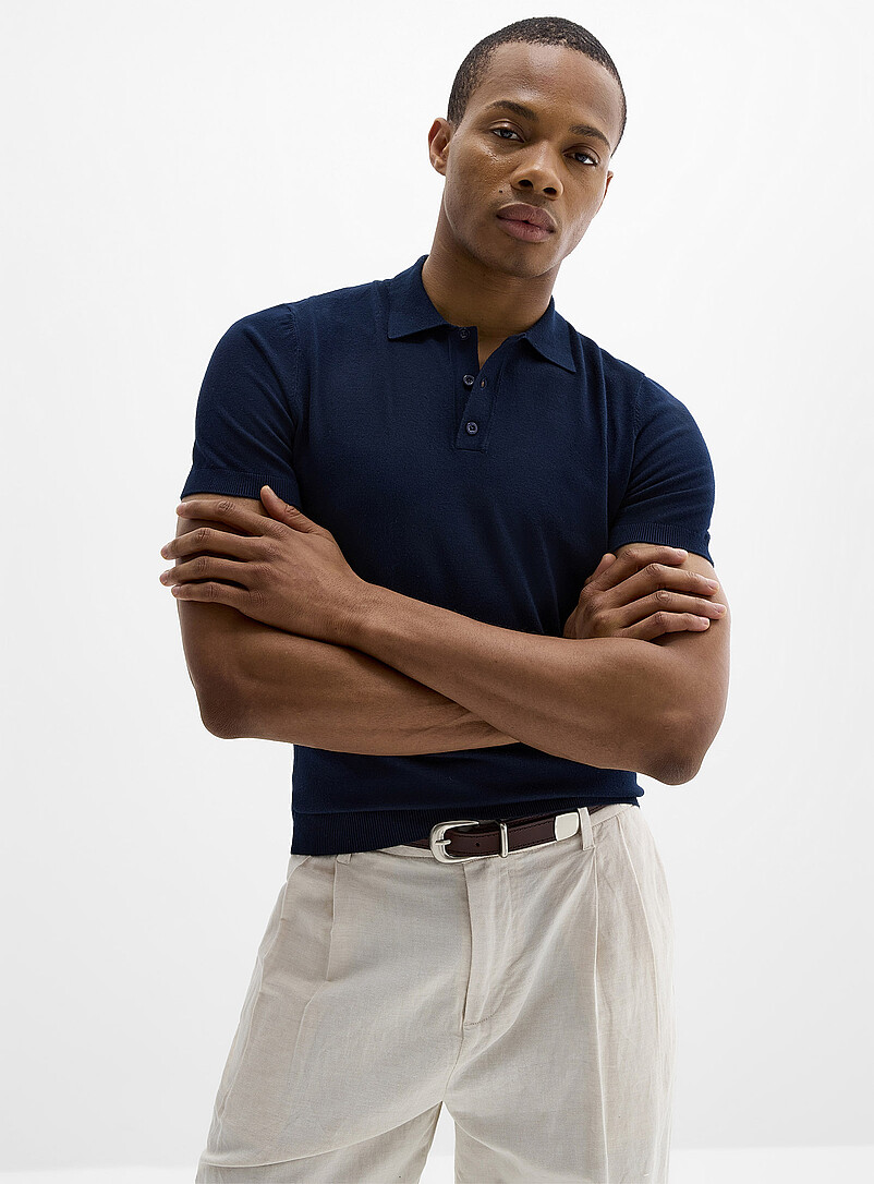 Silky knit polo product image (primary)