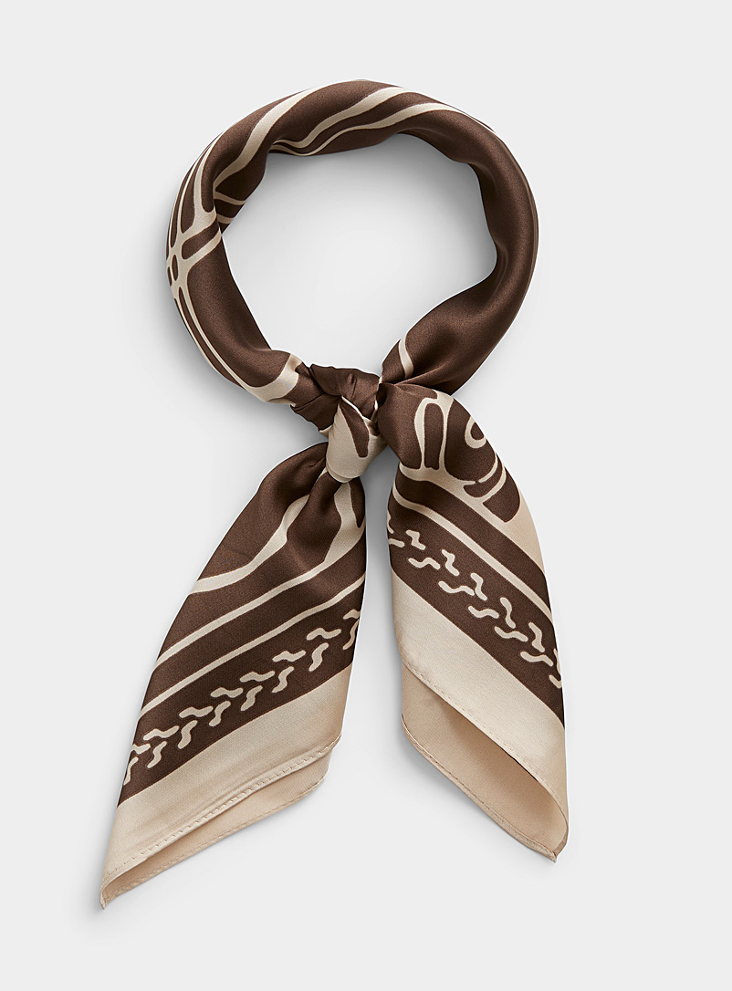 Le 31 Light Brown Antique fresco tie scarf for men