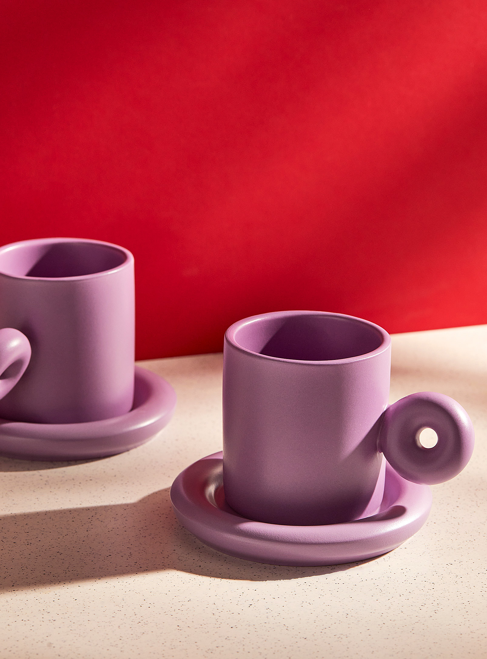 Simons Maison Lilac Mug With Saucer 2-piece Set In Pink