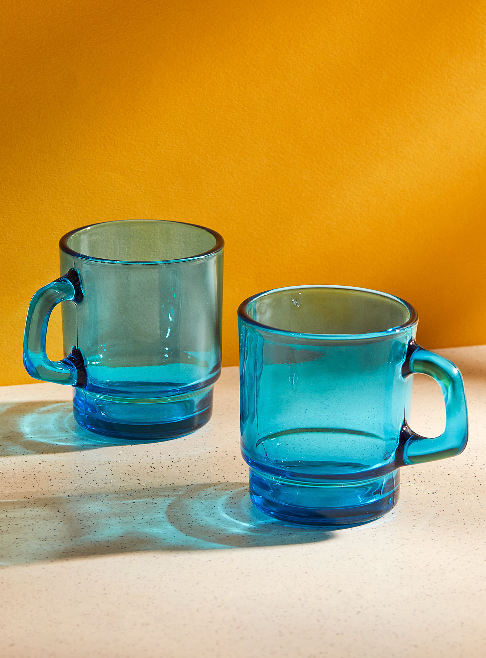 Simons Maison Coloured Glass Retro Small Mug In Blue