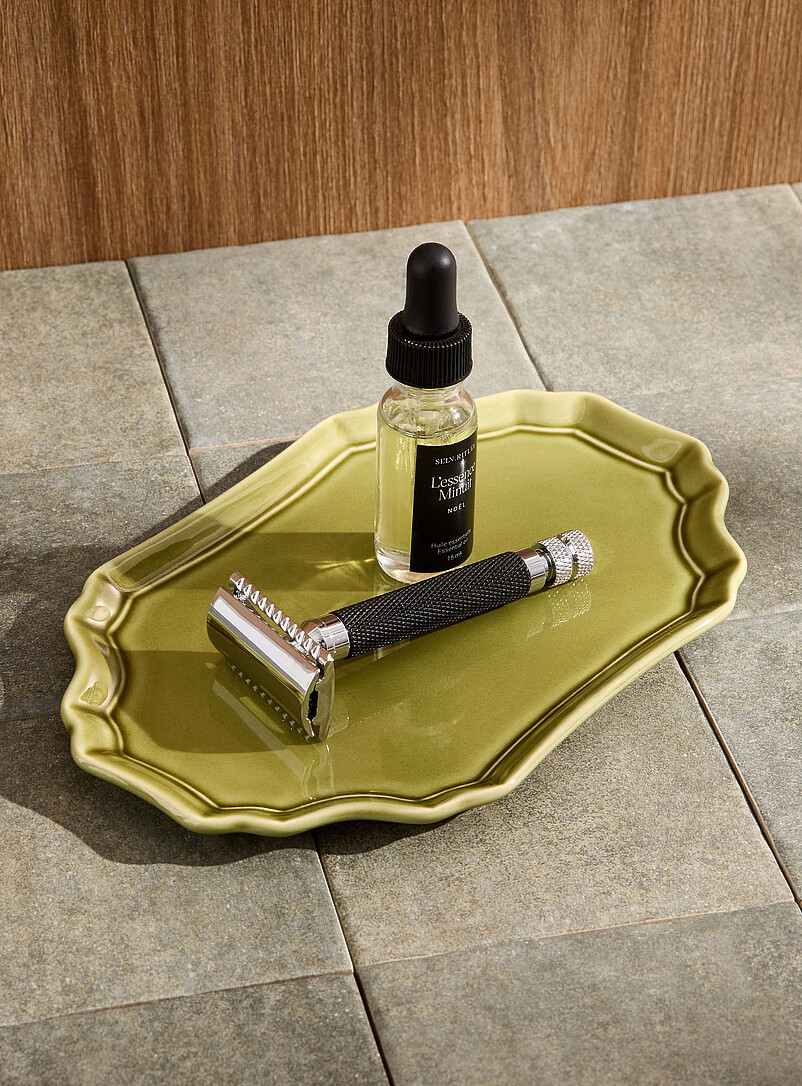Embossed Trim Small Ceramic Tray