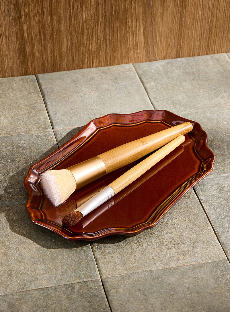 Embossed Trim Small Ceramic Tray