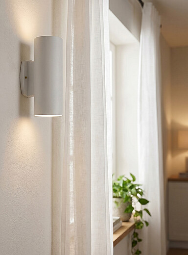 Evolution two-way cylindrical wall sconce Indoor and outdoor