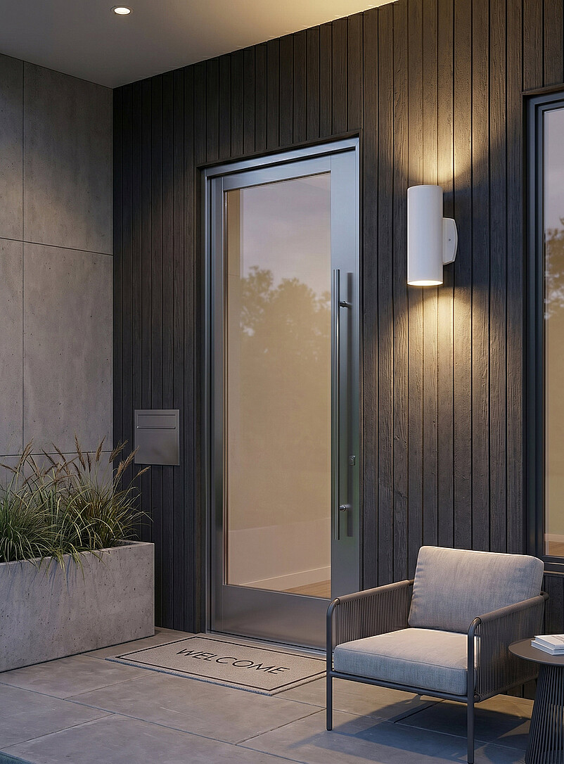 Evolution two-way cylindrical wall sconce Indoor and outdoor