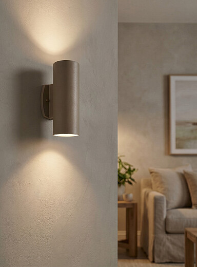 Evolution two-way cylindrical wall sconce Indoor and outdoor