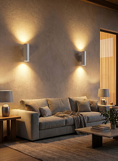 Snoc: L'applique murale bidirectionnelle en cylindre &Eacute;volution Int&eacute;rieur et ext&eacute;rieur Terracotta