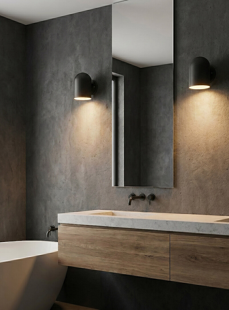 Evolution Short Cylindrical Wall Sconce Indoor And Outdoor