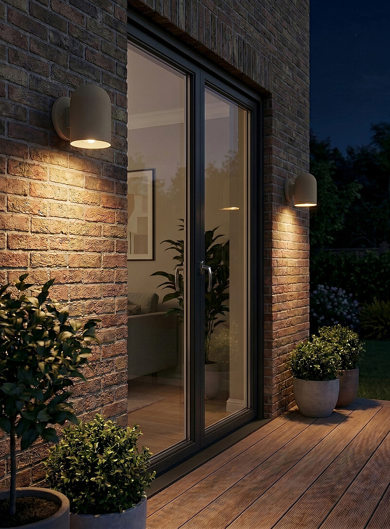 Evolution short cylindrical wall sconce Indoor and outdoor product image 2
