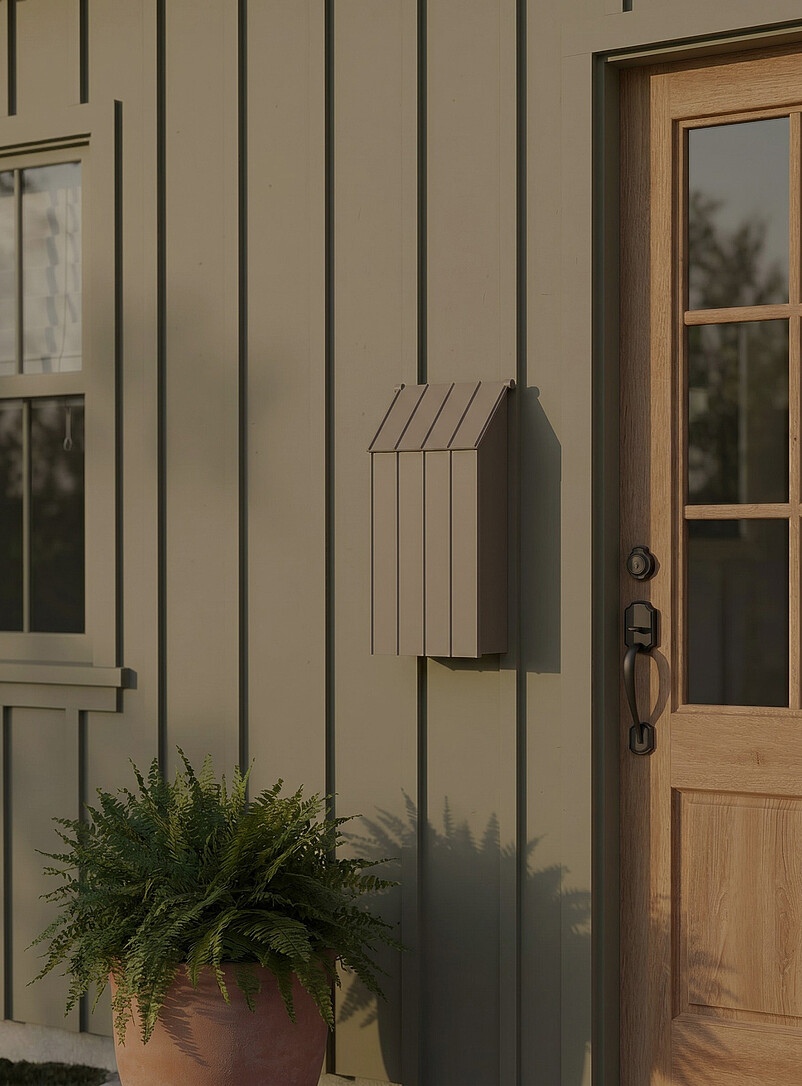 Oslo vertical slatted mailbox product image (primary)