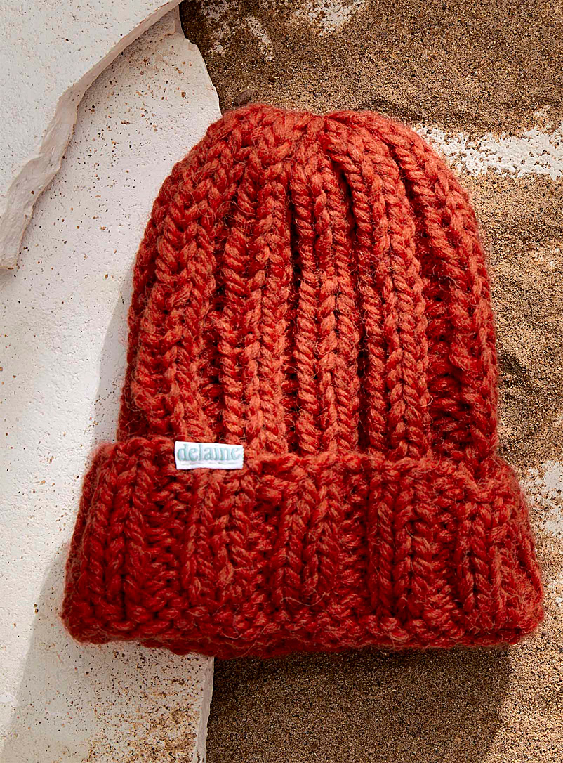Delaine tricot Red Heavy Peru Peruvian wool knit tuque