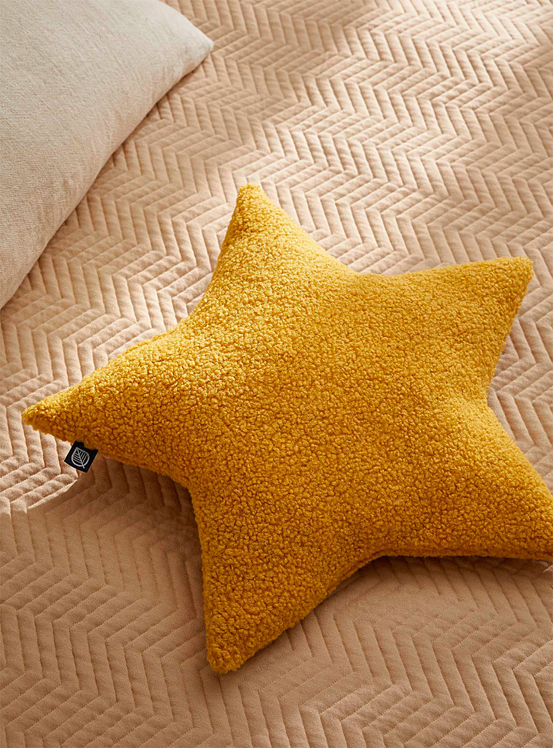 Simons Maison Sunflower Yellow Star sherpa cushion 45 cm